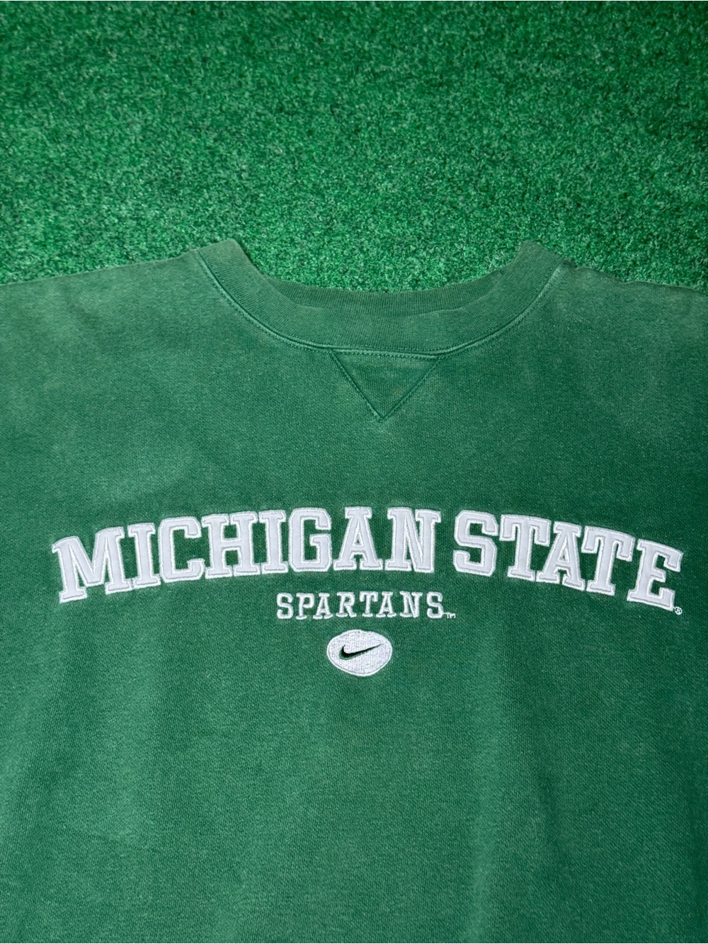 Vintage 90s Michigan State Spartans Nike Crewneck Sweatshirt, Center Swoosh
